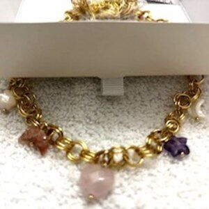 Luna Norte genuine stone and mother of pearl shell necklace New in Box
